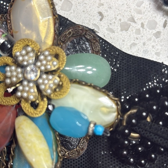 Mary Frances Beaded Pouch bag Evening shoulder vintage authentic retro bling - Picture 11 of 11